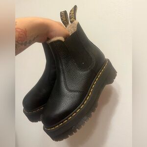 DR Martens fur lined platform chelsea boots